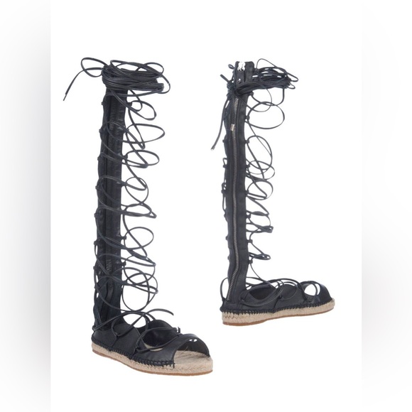DSQUARED2 Black Gladiator Knee-High Sandals - Picture 1 of 9
